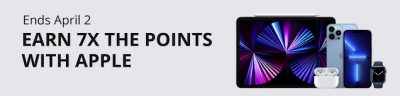 Earn 7x points when shopping with Apple via the Aeroplan eStore until April 2